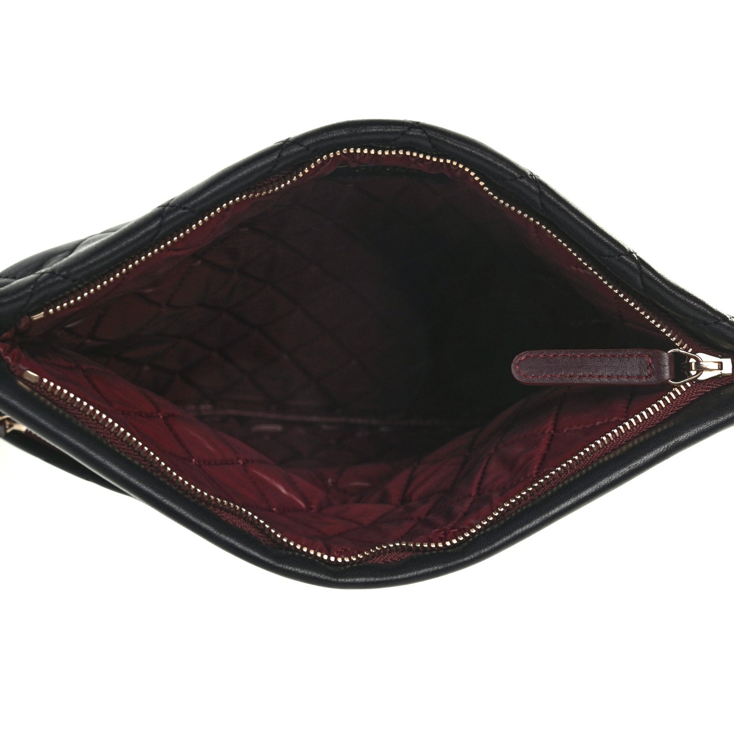 Lambskin Quilted CC Beauty Clutch Black