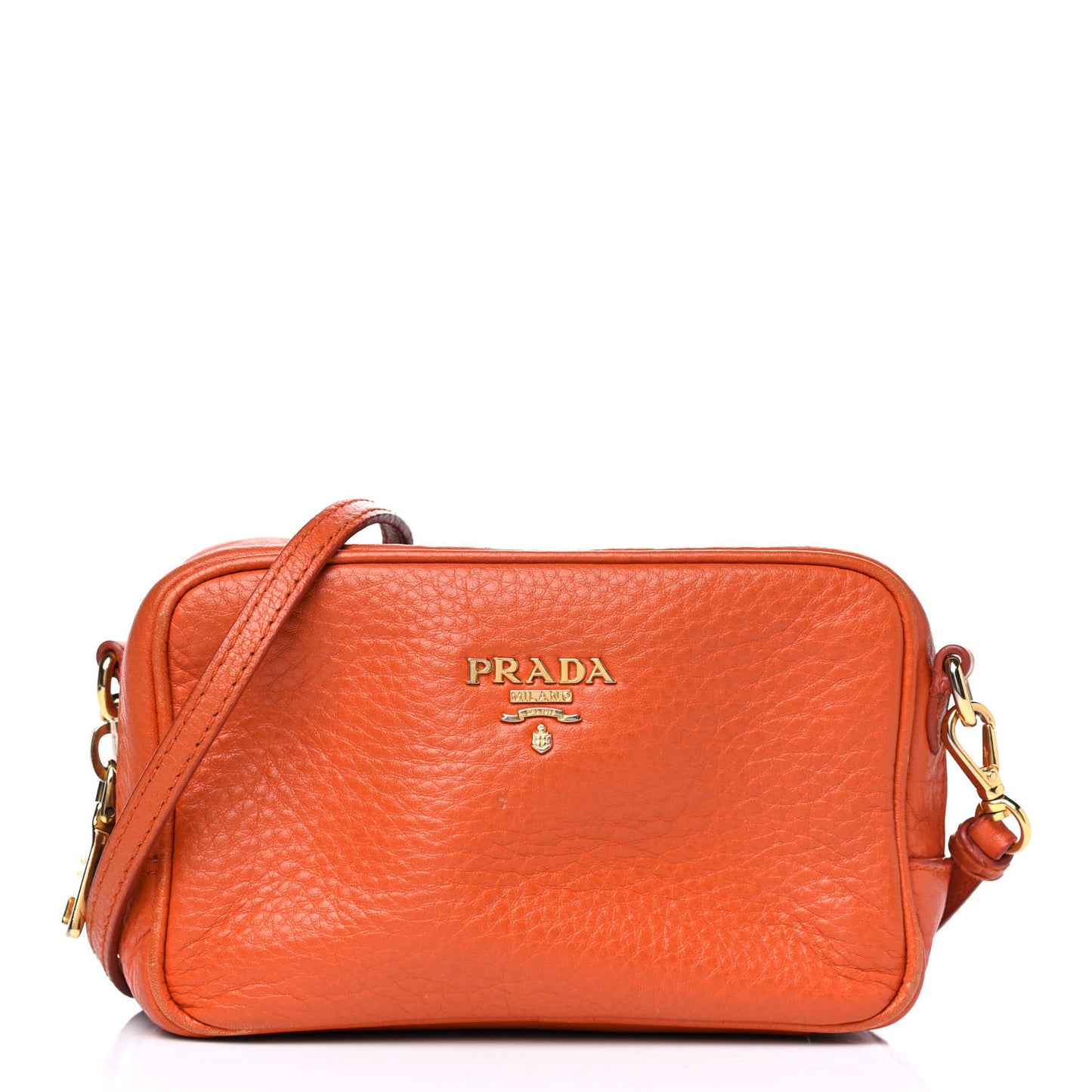 Vitello Daino Mini Camera Crossbody Papaya