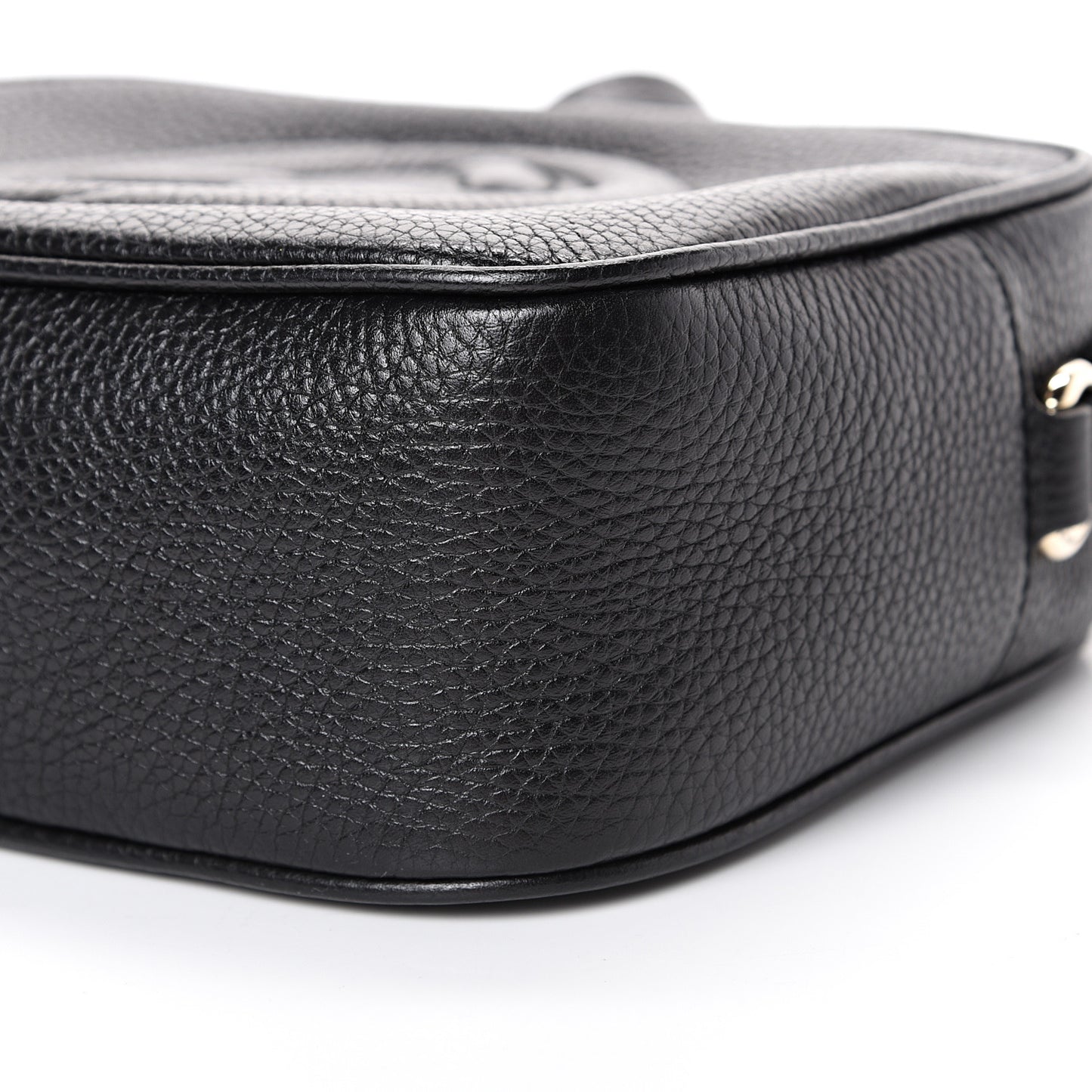Pebbled Calfskin Small Soho Disco Bag Black