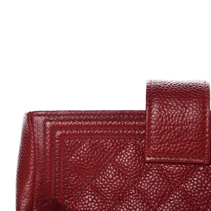 Chanel Caviar Quilted Mini Boy Phone Holder Clutch Dark Red 9 of 9