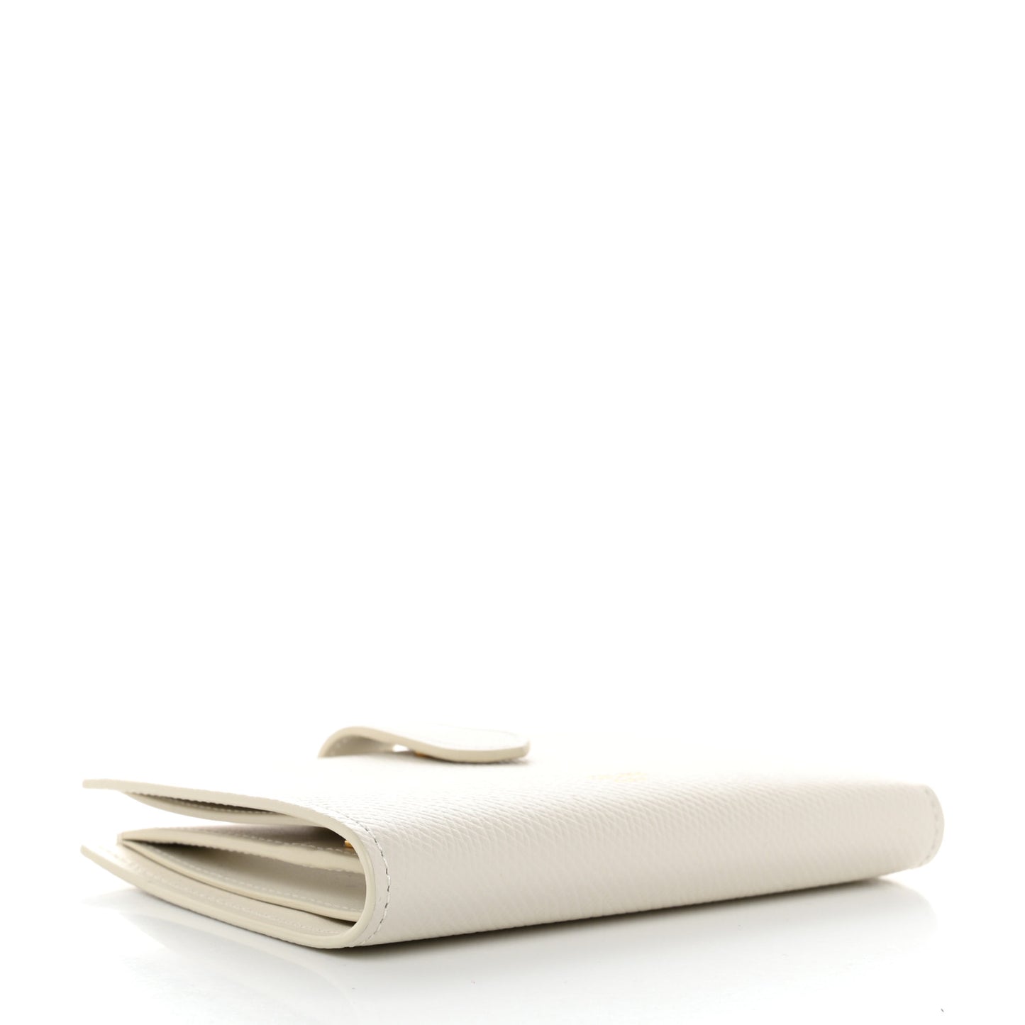 Grained Calfskin Medium Multifunction Strap Wallet White