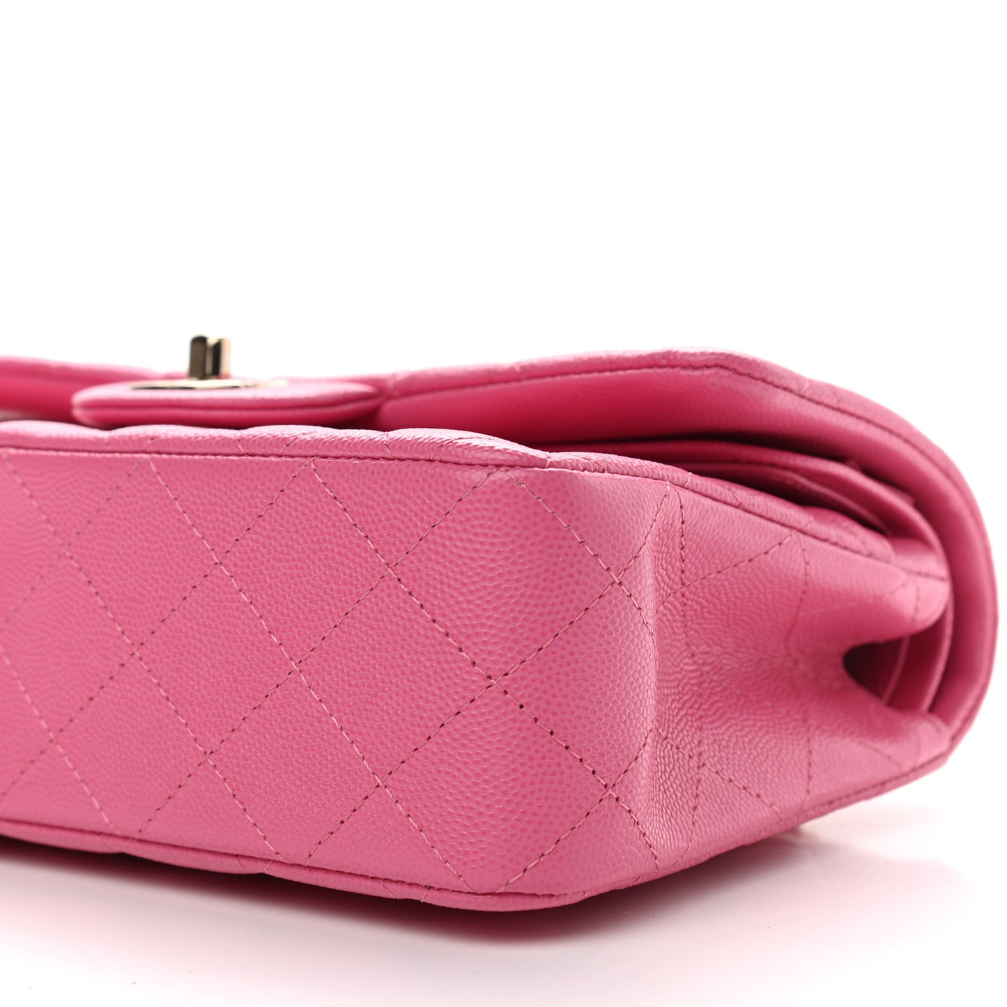 Caviar Quilted Small Double Flap Pink