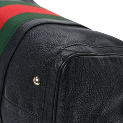 Gucci Calfskin Vintage Web Medium Boston Black 12 of 17