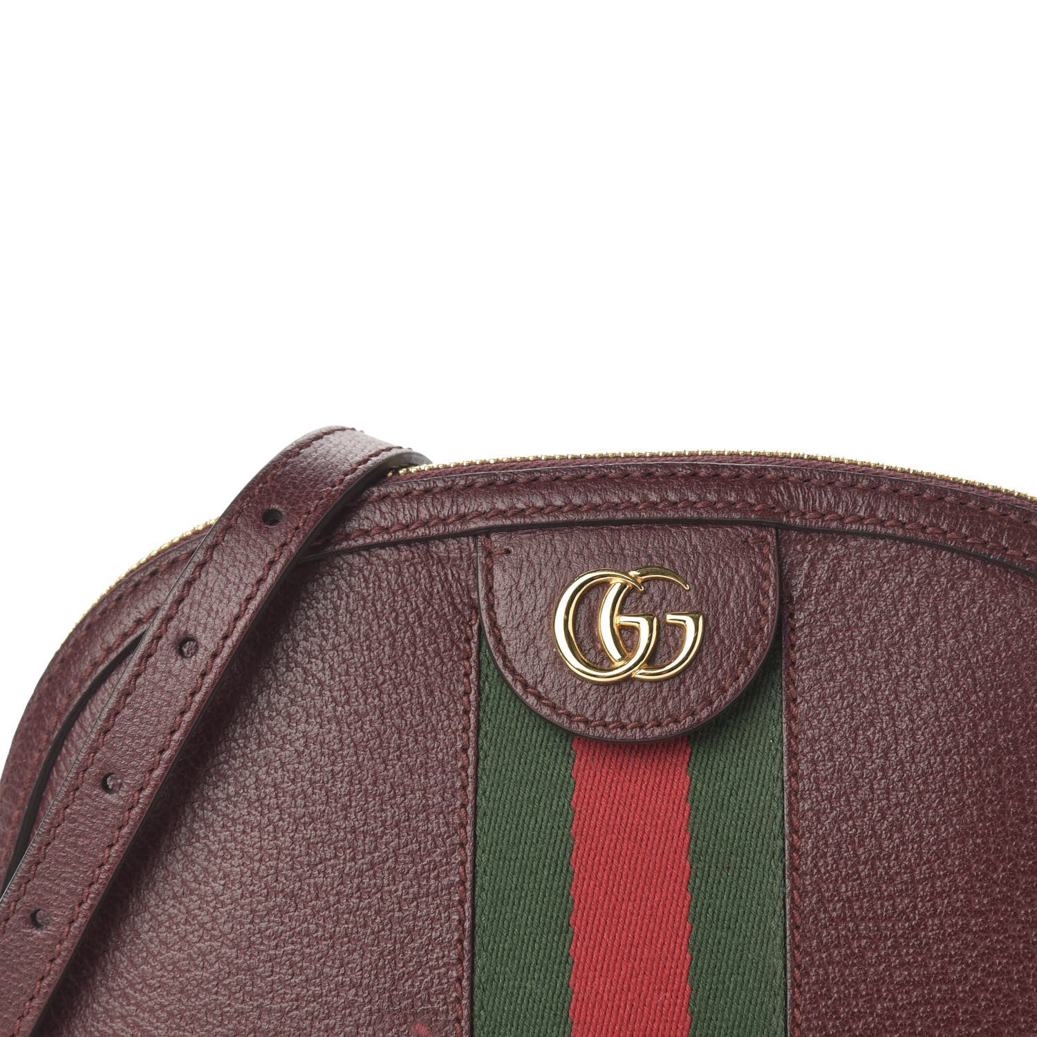 Gucci Textured Calfskin Web Small Ophidia Dome Shoulder Bag Vintage Bordeaux 11 of 11