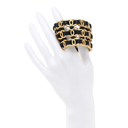 Chanel Lambskin CC Chain Bracelet Black Gold 2 of 5