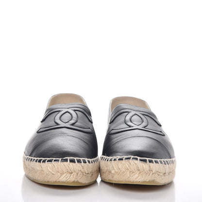 Chanel Lambskin CC Espadrilles 41 Black 2 of 12