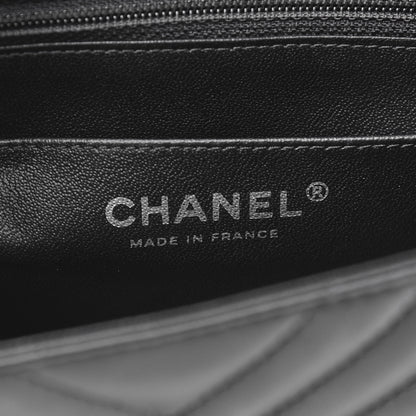 Chanel Lambskin Chevron Quilted Mini Square Flap So Black 6 of 11
