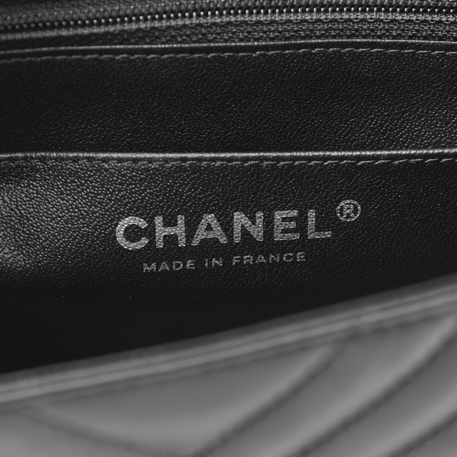 Chanel Lambskin Chevron Quilted Mini Square Flap So Black 6 of 11