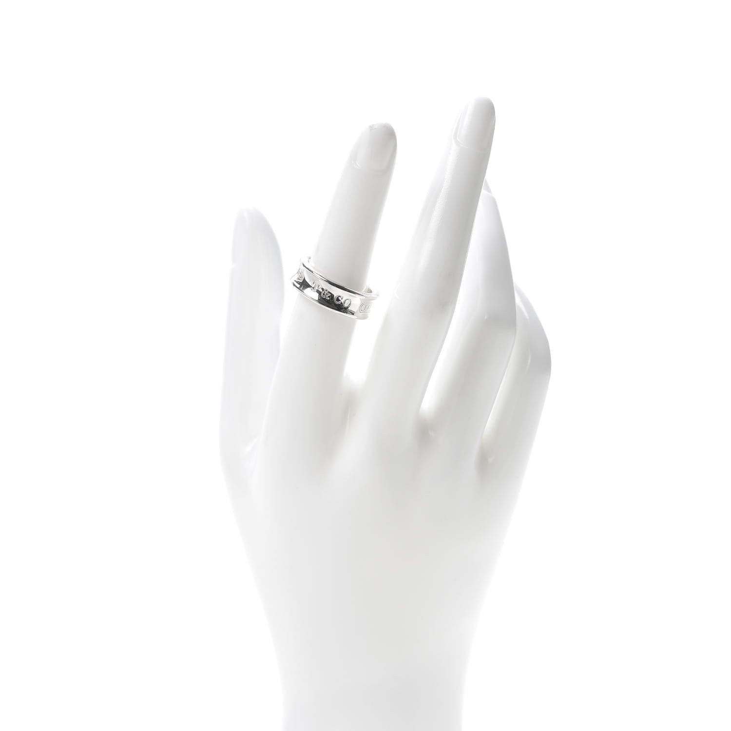 Tiffany Sterling Silver 1837 Band Ring 53 6.5 2 of 4