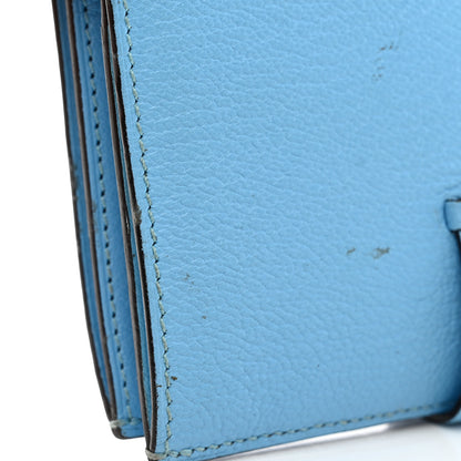 Hermes Chevre Mysore Bearn Compact Wallet Celeste 16 of 17