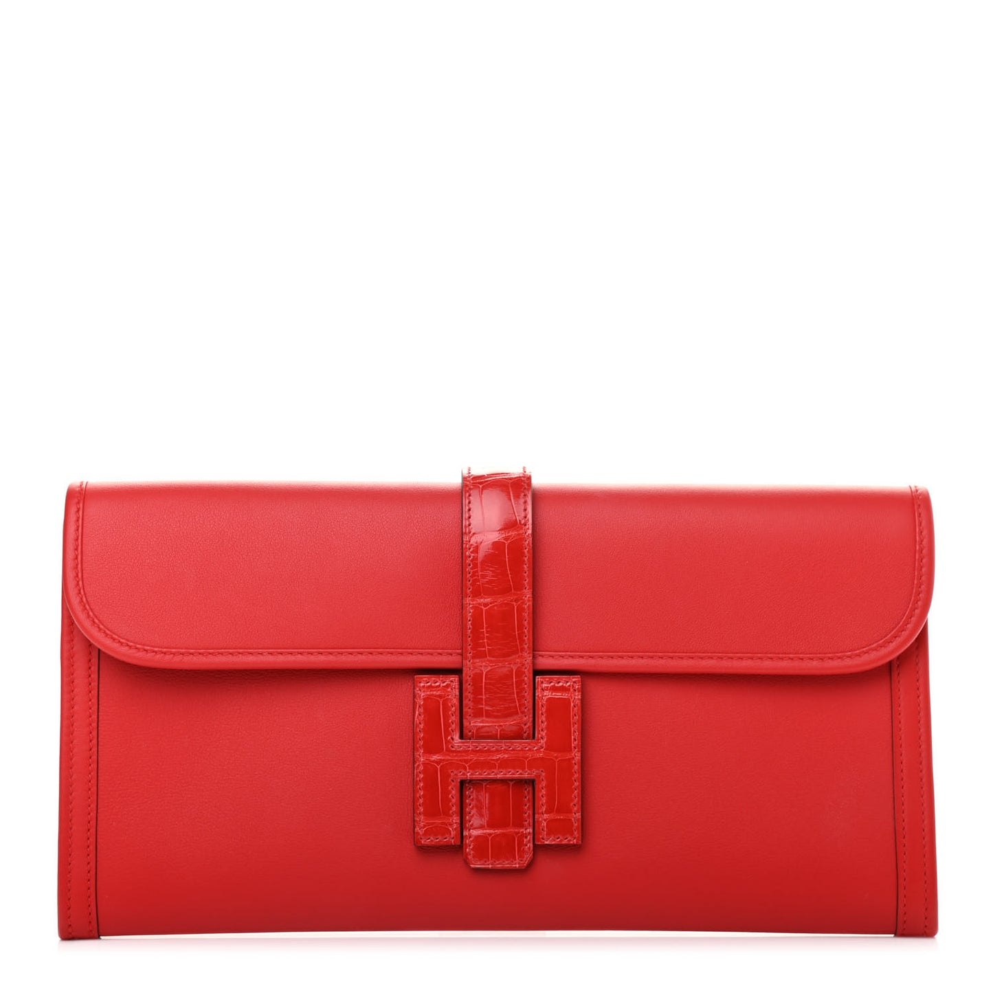 Swift Matte Alligator Jige Elan Touch 29 Clutch Rouge De Coeur