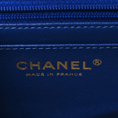 Chanel Lambskin Quilted Mini Top Handle Rectangular Flap Blue 6 of 9