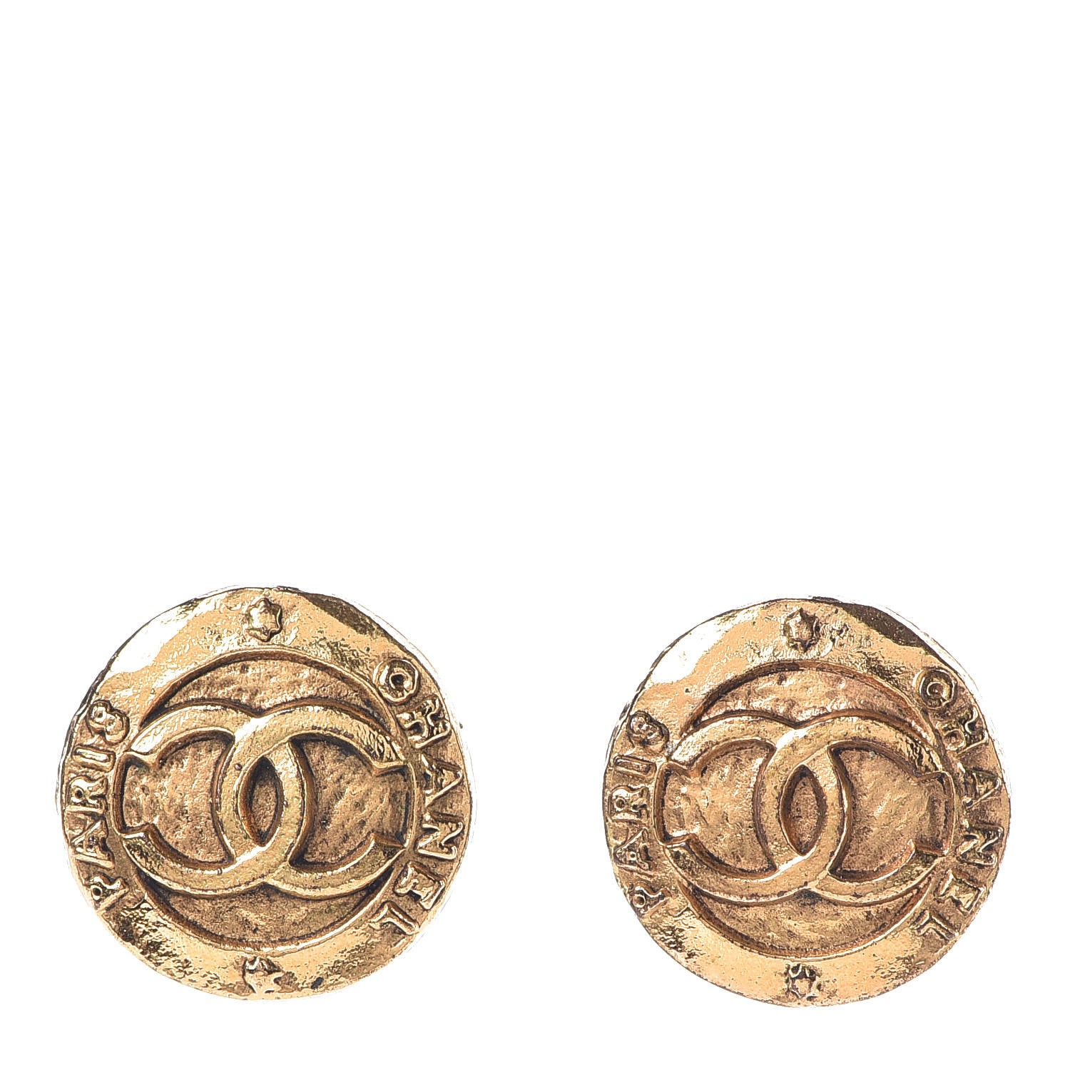 Chanel CC Clip On Earrings Gold 1 of 4