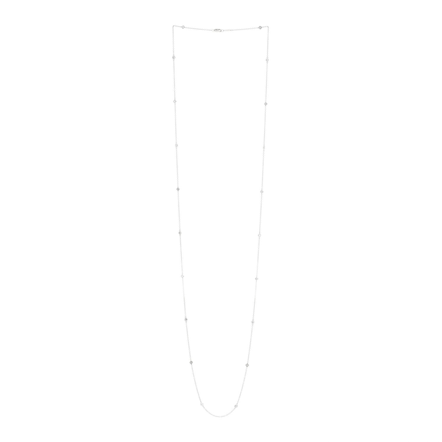 Tiffany Platinum Diamond 1.10ctw Elsa Peretti Chain Necklace 36" 2 of 3