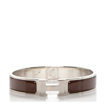 Hermes Enamel Narrow Clic Clac H Bracelet GM Cacao 1 of 4