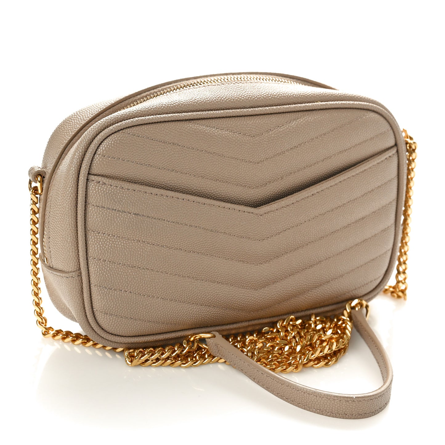 Grain De Poudre Matelasse Monogram Mini Lou Camera Bag Dark Beige