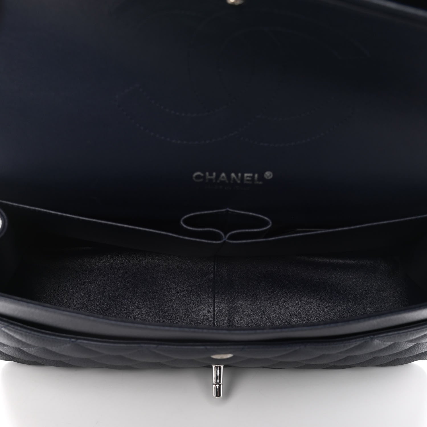 Chanel Caviar Quilted Jumbo Double Flap Navy Blue 5 of 12