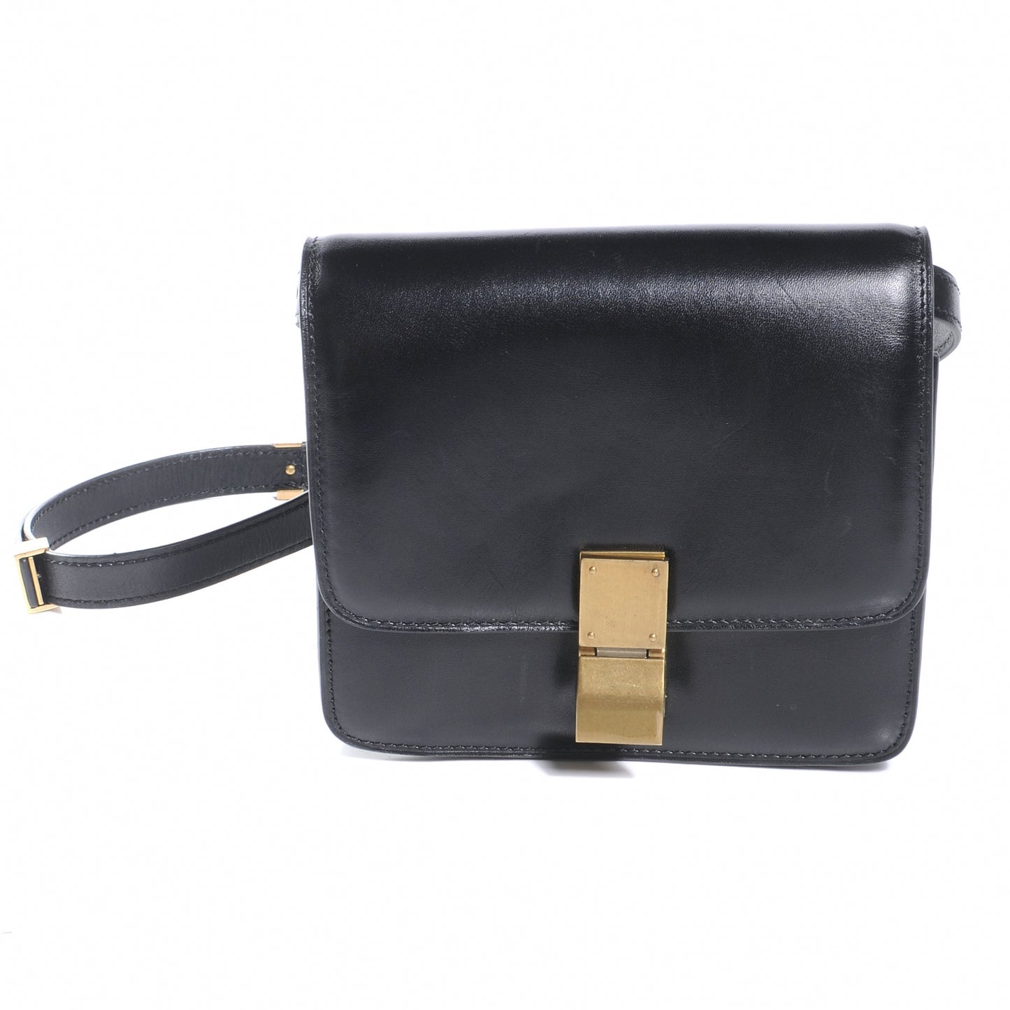 Leather Small Classic Box Flap Bag Black