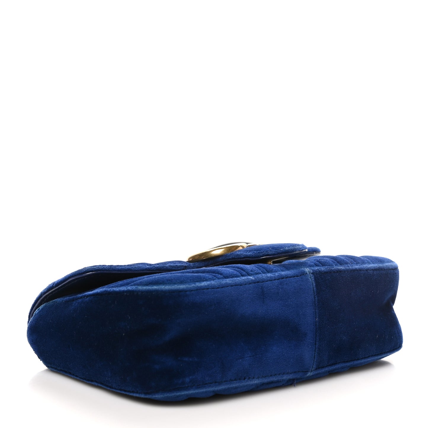 Velvet Matelasse Mini GG Marmont Shoulder Bag Cobalt Blue