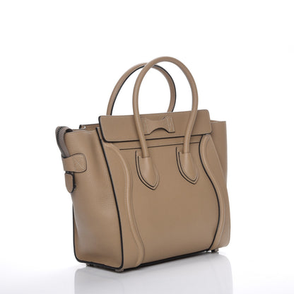 Celine Drummed Calfskin Micro Luggage Dune 3 of 8