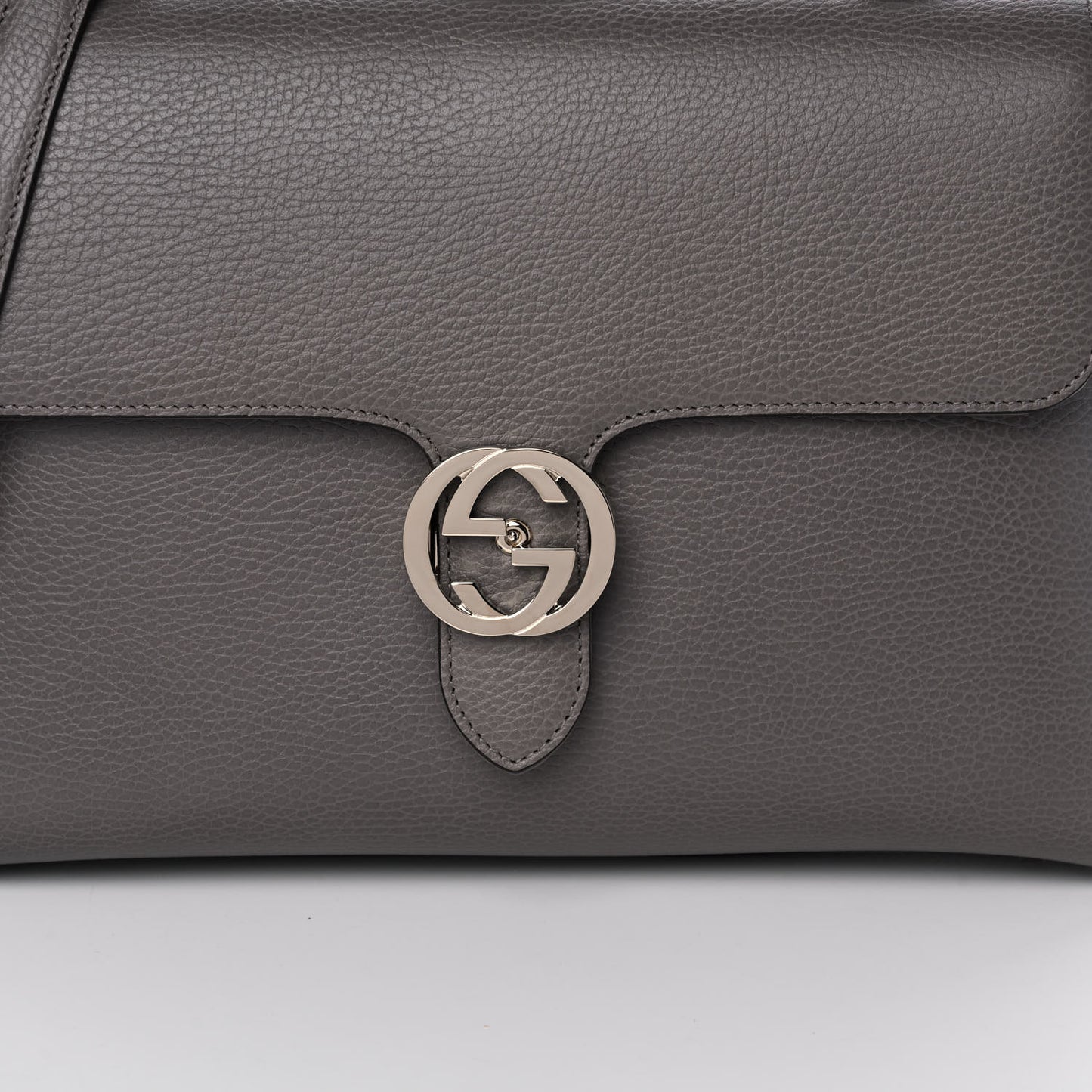 Dollar Calfskin Medium Interlocking G Top Handle Shoulder Bag Loess