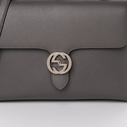 Gucci Dollar Calfskin Medium Interlocking G Top Handle Shoulder Bag Loess 9 of 11