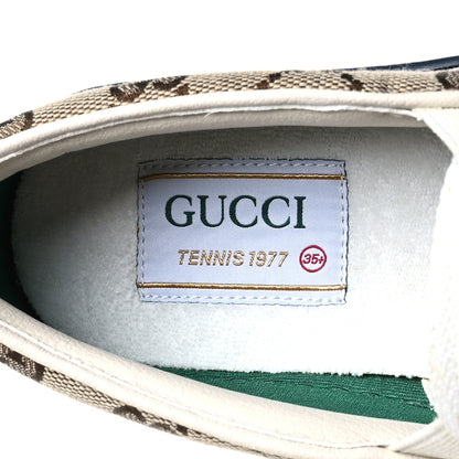Gucci GG Monogram Womens 1977 Tennis Slip On 30mm Sneakers 35.5 Beige Ebony Mystic White 8 of 8