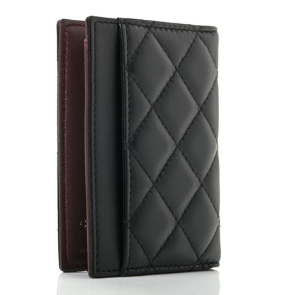 Chanel Lambskin Quilted Card Holder Wallet Black 3 of 7