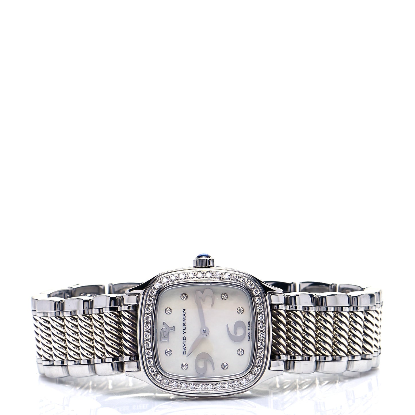 Stainless Steel Diamond Bezel Mother of Pearl 25mm Thoroughbred Quartz Watch
