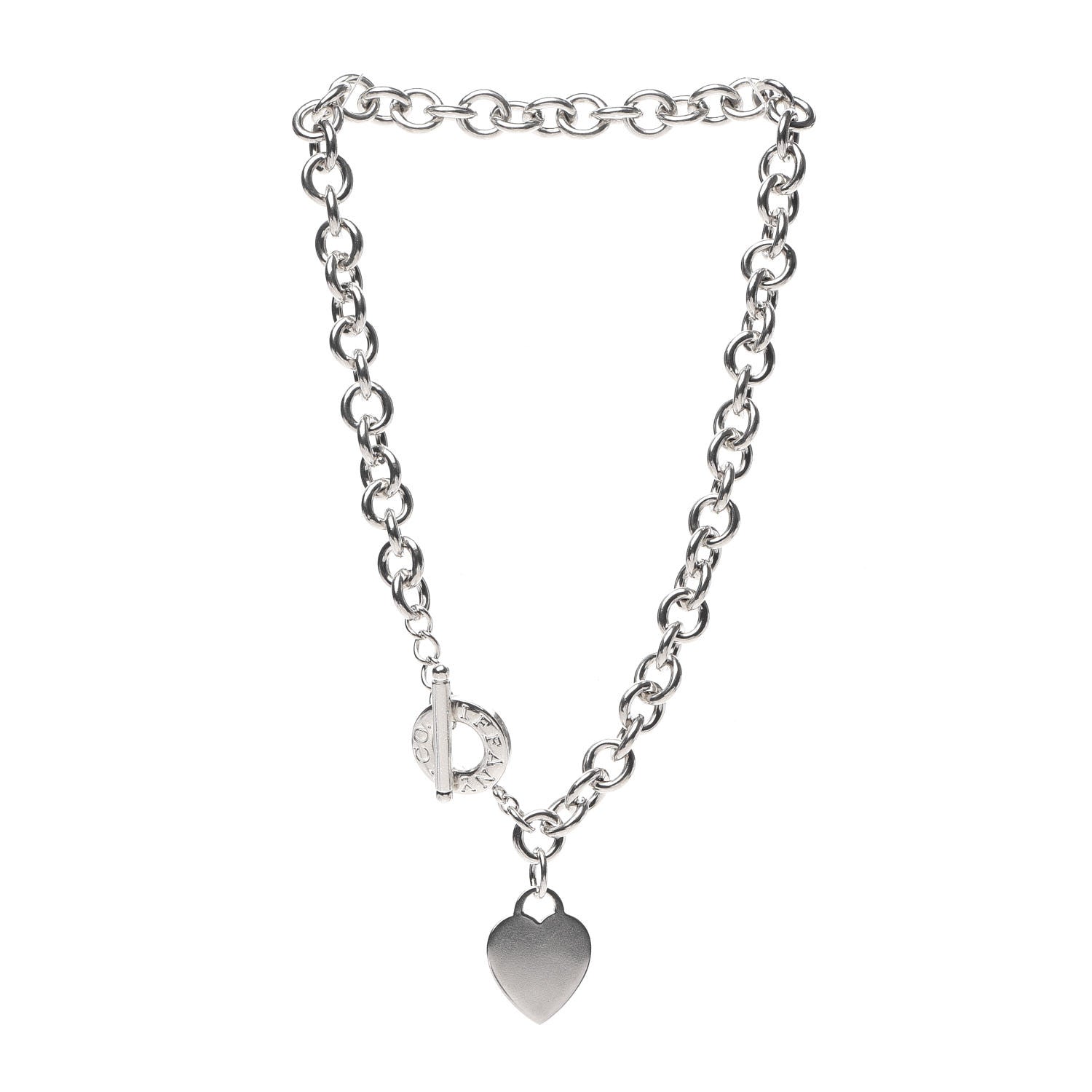 Tiffany Sterling Silver Heart Tag Toggle Necklace 2 of 4