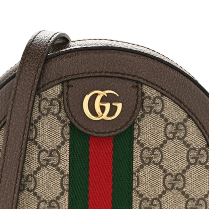 Gucci GG Supreme Monogram Web Mini Ophidia Round Shoulder Bag Brown 8 of 12