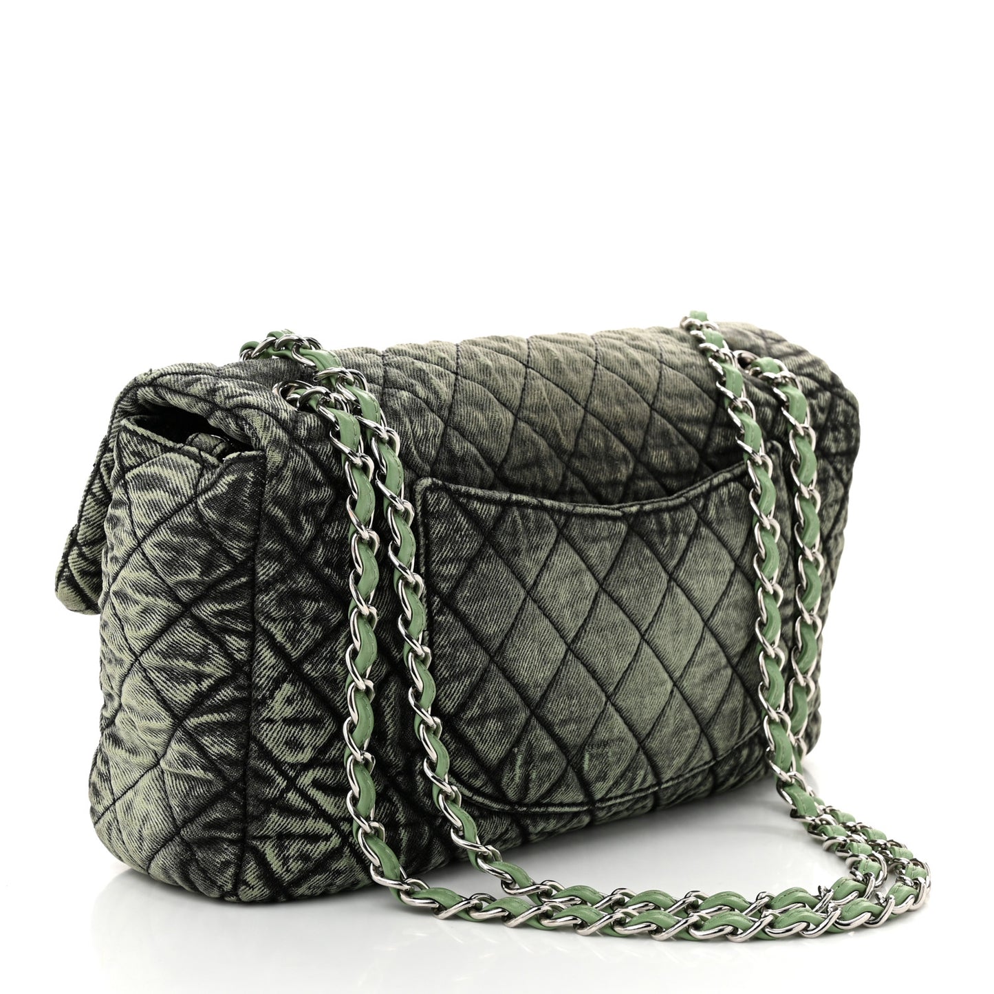 Denim Quilted Denimpression Flap Green Black