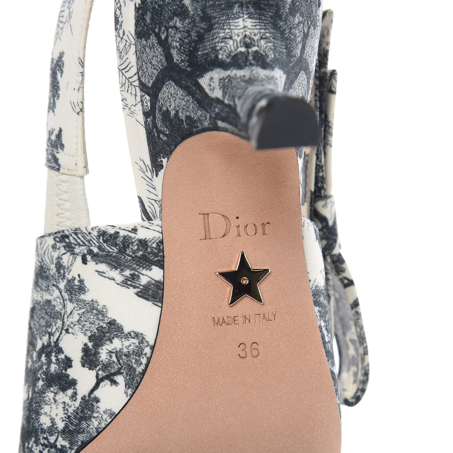 Christian Dior Toile De Jouy Sweet D Slingback Pumps 36 Off White 7 of 8
