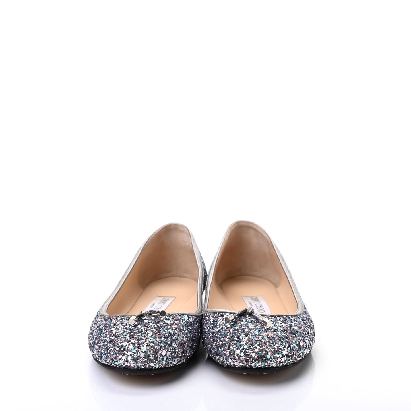 Coarse Glitter Fabric Ballet Flats 37.5 Blue