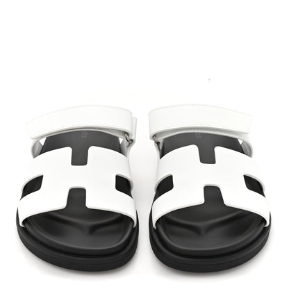 Hermes Calfskin Womens Chypre Sandals 38 White 2 of 8
