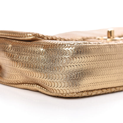 Chanel Metallic Lambskin Laser Cut Small Single Flap Gold 9 of 10