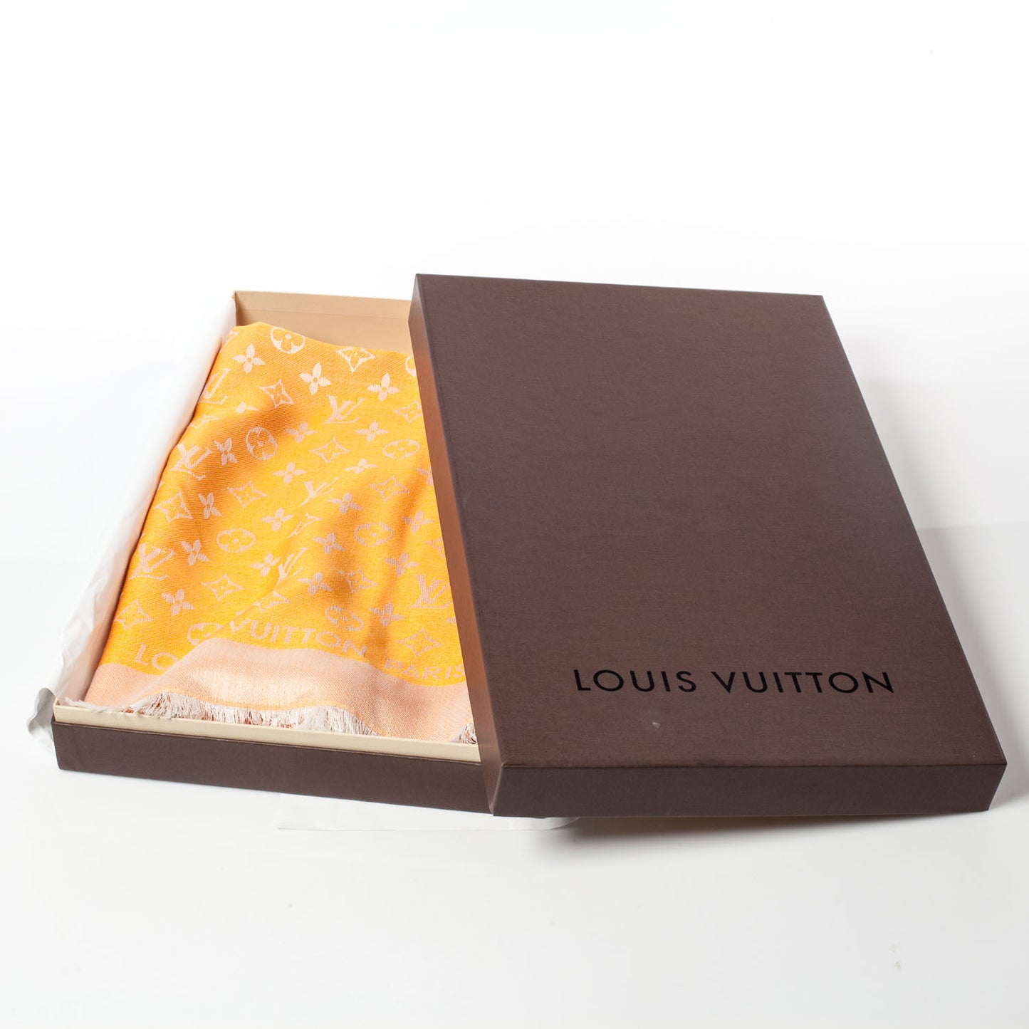 Monogram Lurex Shawl Orange