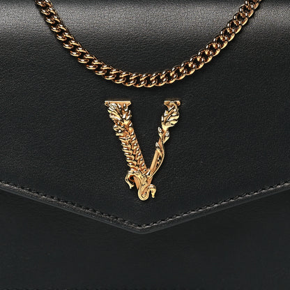 Versace Vitello Virtus Wallet on Chain Black 7 of 9
