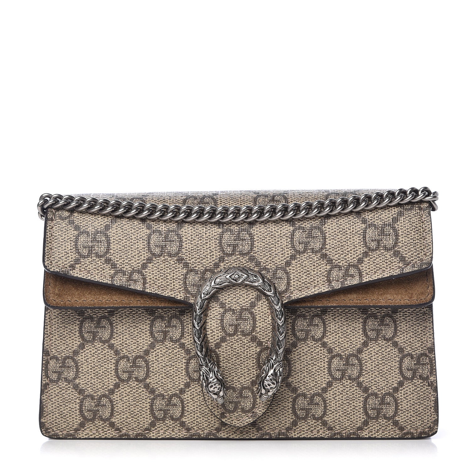 Gucci GG Supreme Monogram Super Mini Dionysus Shoulder Bag Taupe 1 of 10