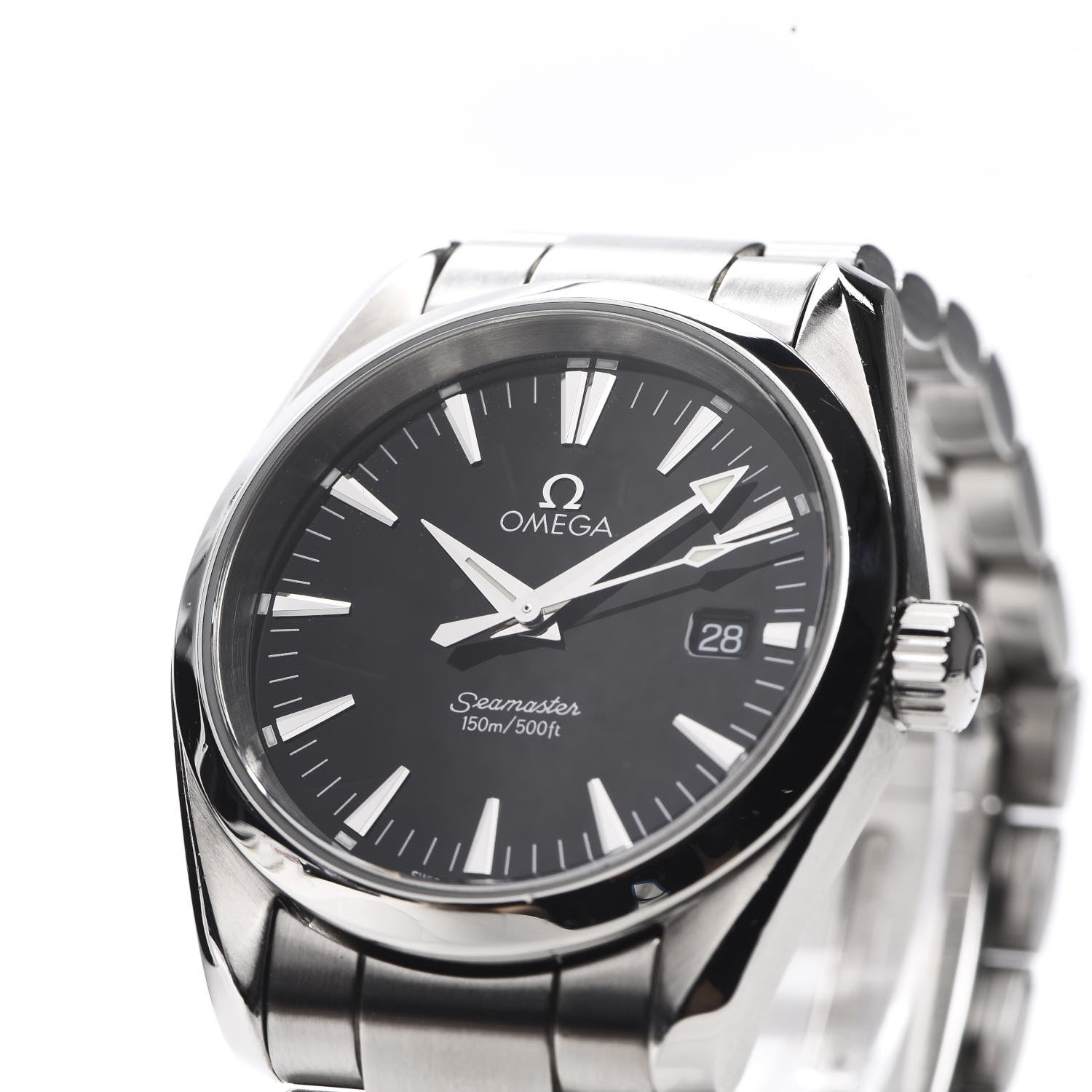 Omega Stainless Steel 36mm Seamaster Aqua Terra Quartz Watch Black 2518.50 7 of 8