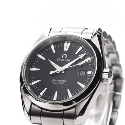 Omega Stainless Steel 36mm Seamaster Aqua Terra Quartz Watch Black 2518.50 7 of 8