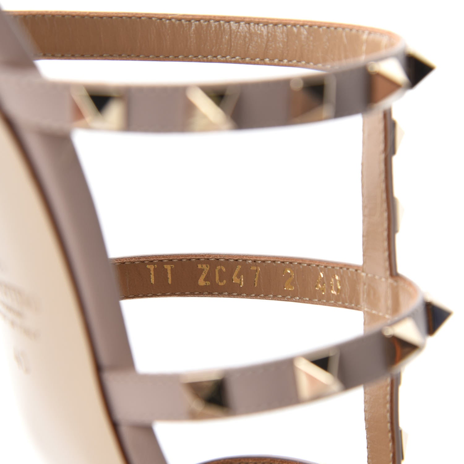 Valentino Garavani Calfskin Rockstud 60mm Caged Slide Sandals 40 Poudre 9 of 10