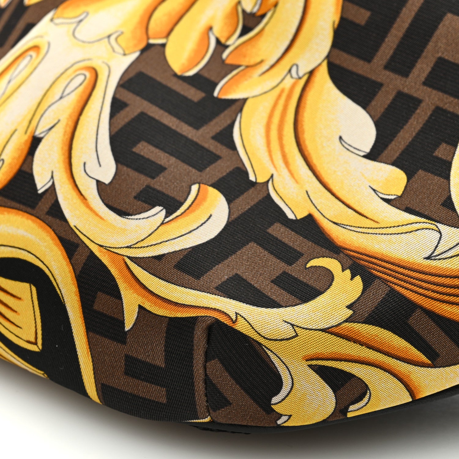 Fendi X VERSACE Nylon Cuoio Romano Fendace FF Baroque Belt Bag Black Gold 9 of 9