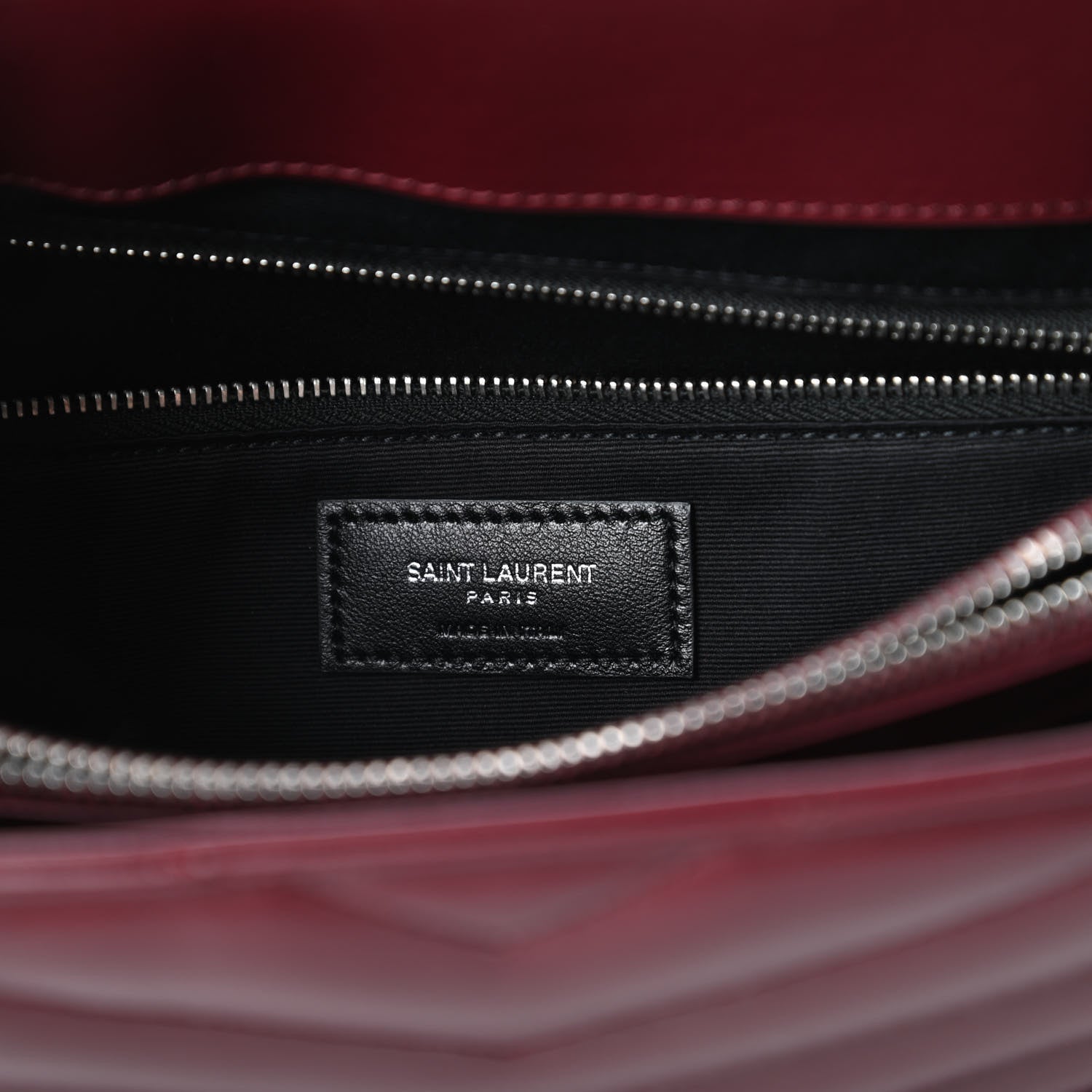 Saint Laurent Calfskin Y Quilted Monogram Medium Loulou Chain Satchel Rouge Legion 8 of 10