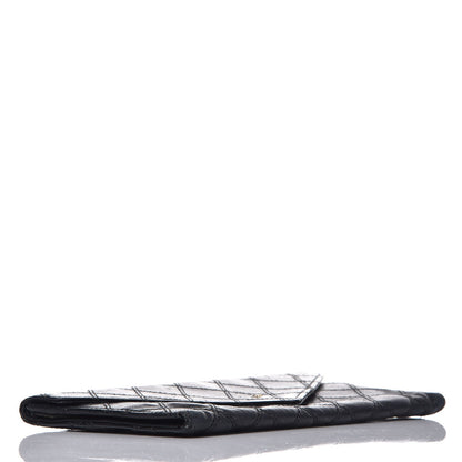 Chanel Lambskin Diamond Stitched Envelope Long Flap Wallet Black 4 of 13