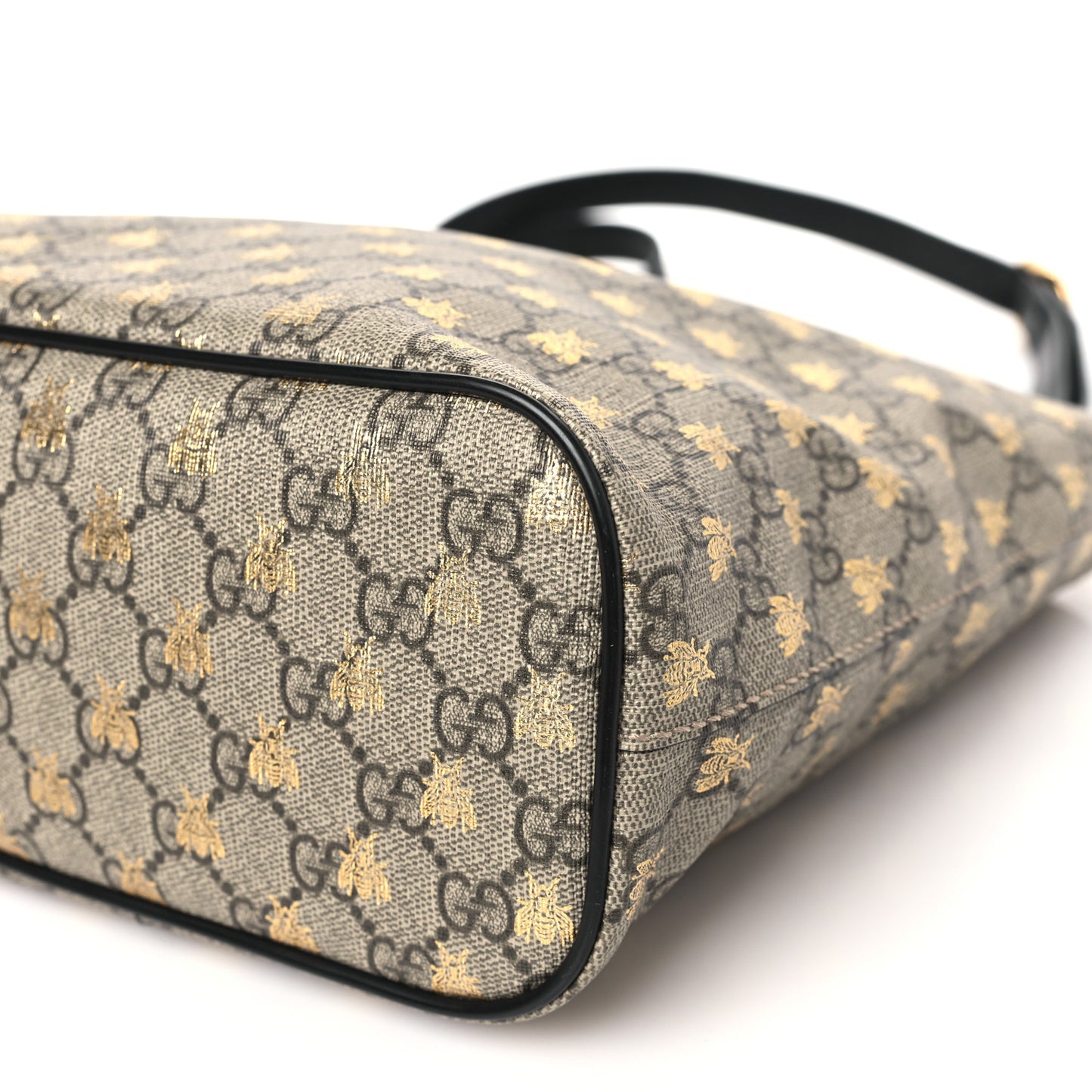 Soft GG Supreme Monogram Bees Small Crossbody Tote Beige Oro Black