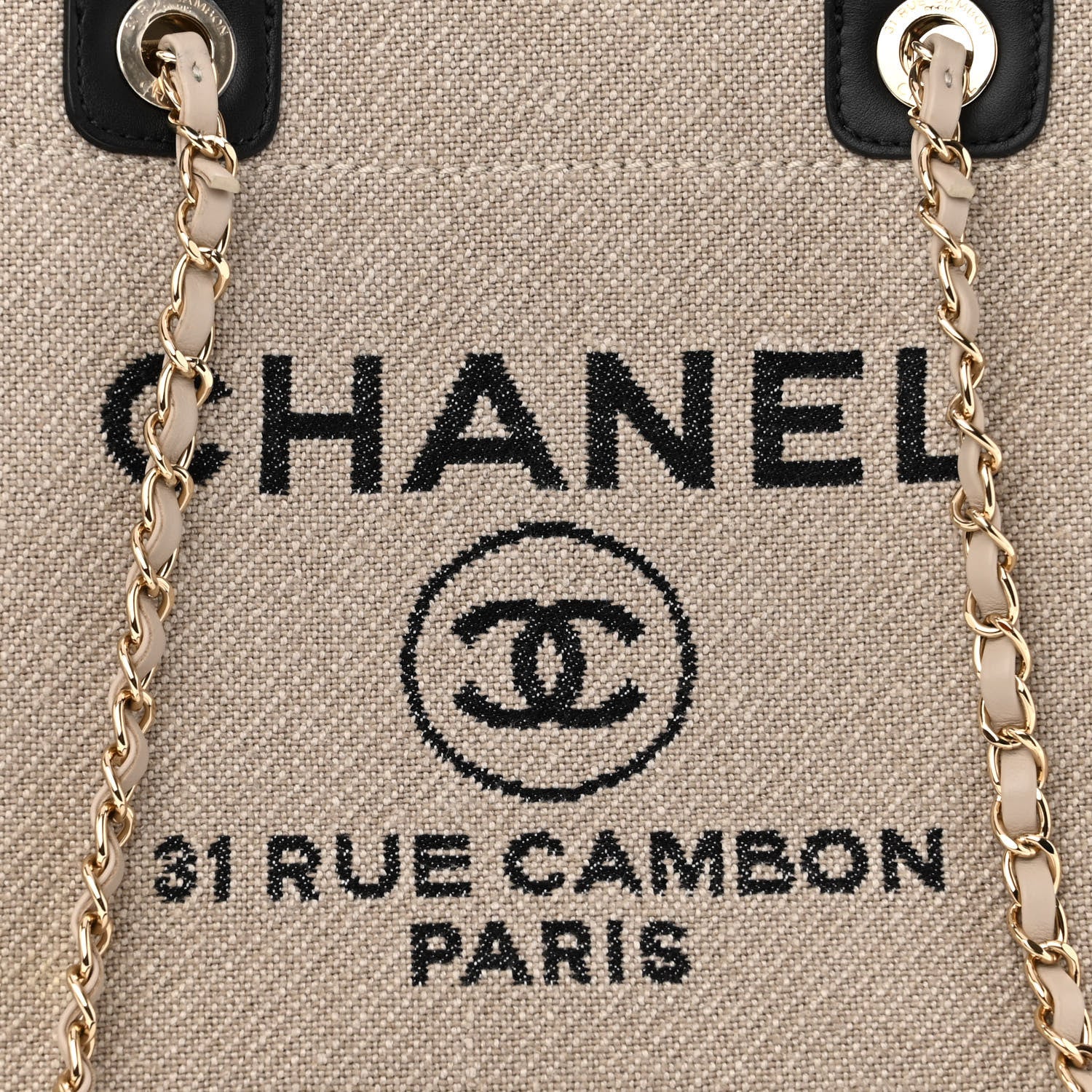 Chanel Mixed Fibers Small Deauville Tote Beige Black 9 of 11