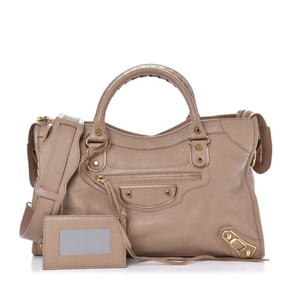 Balenciaga Chevre Gold Metallic Edge Hardware City Rose Des Sables 1 of 13