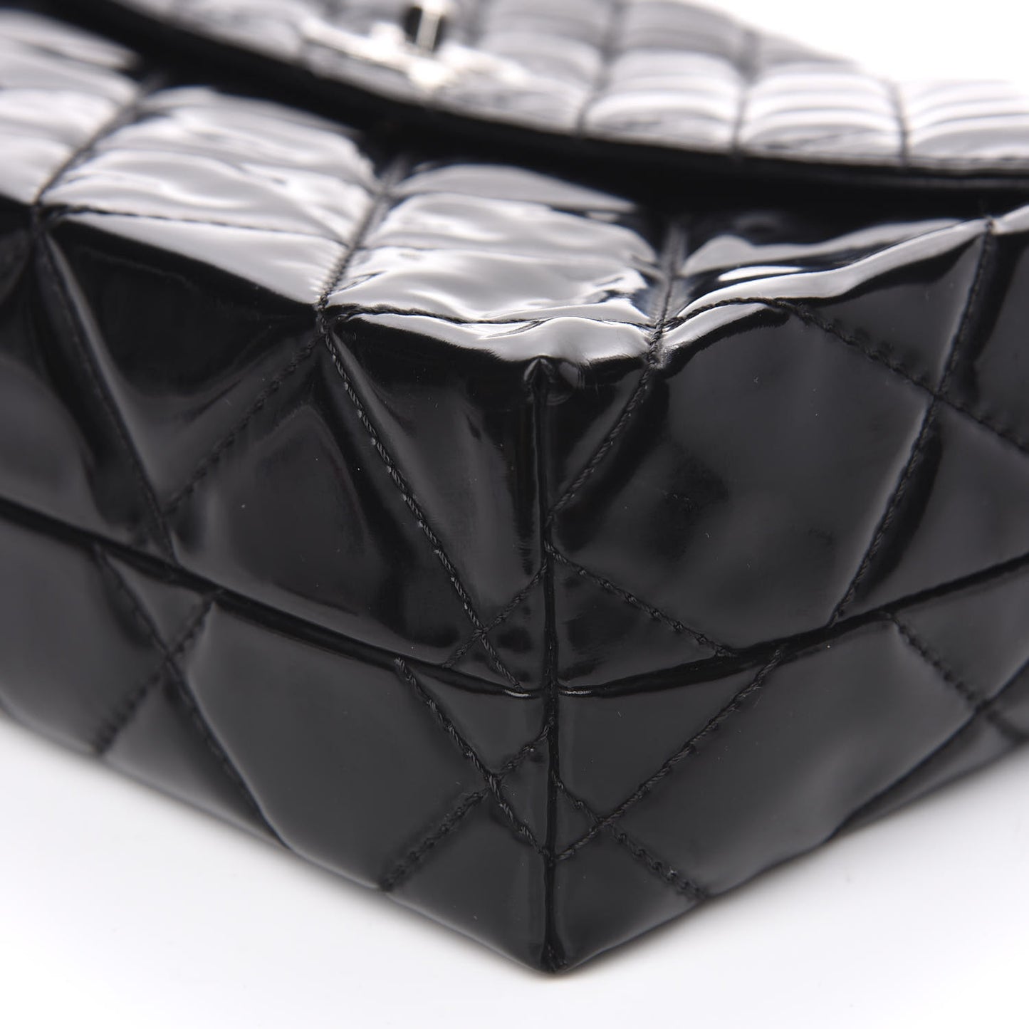 Vinyl Quilted In the Business Flap Bag Black