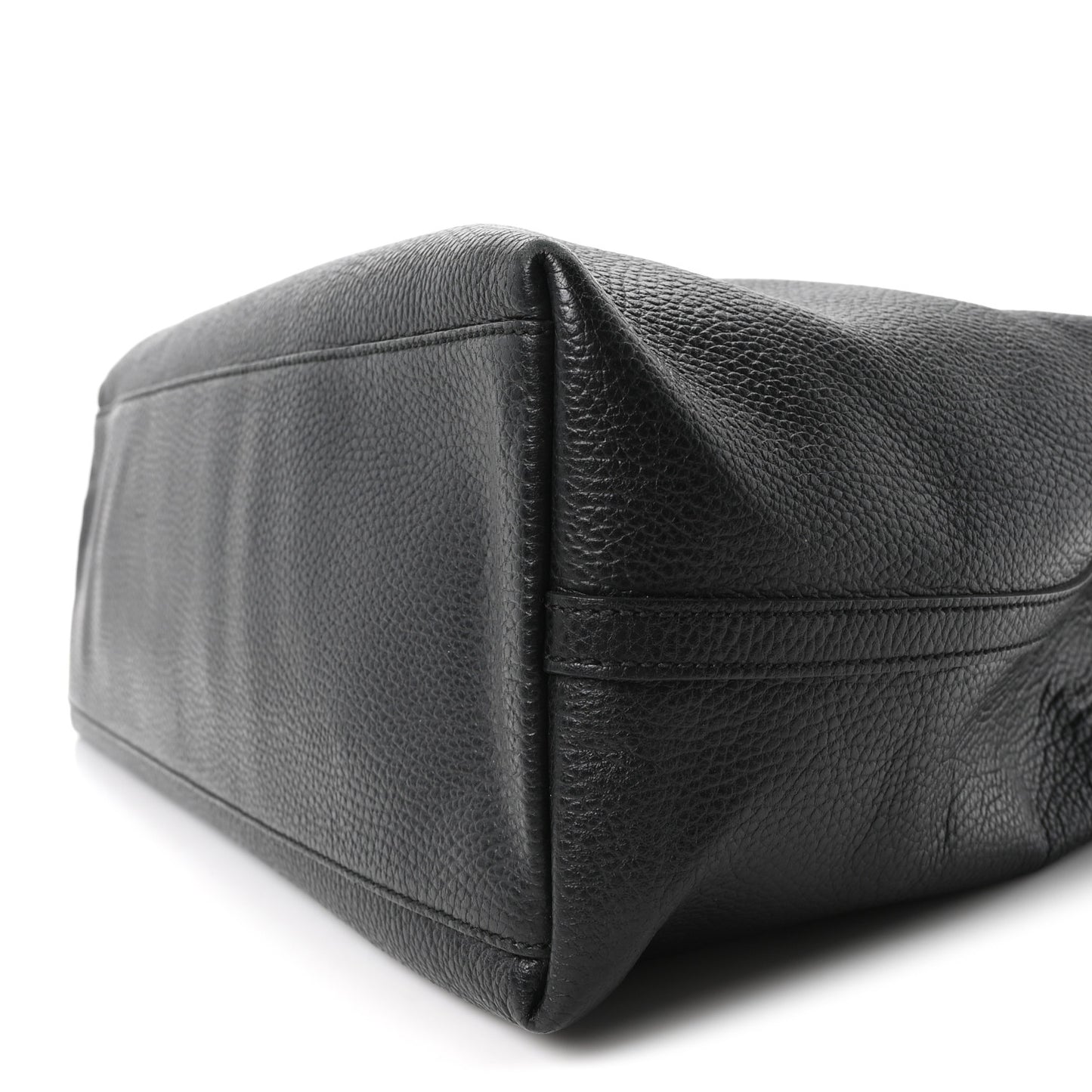 Calfskin Large Gifford Braided Handle Tote Black